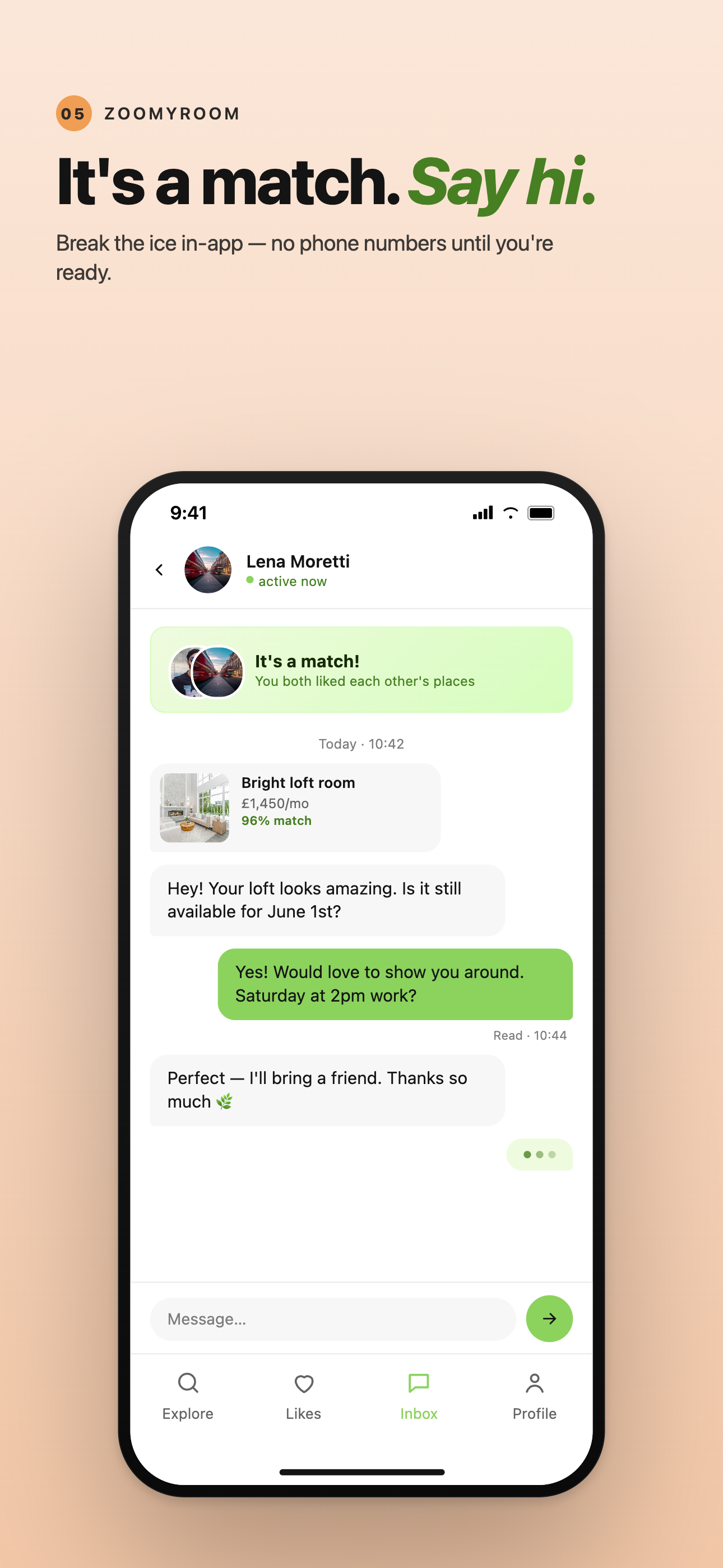 In-app chat after a match